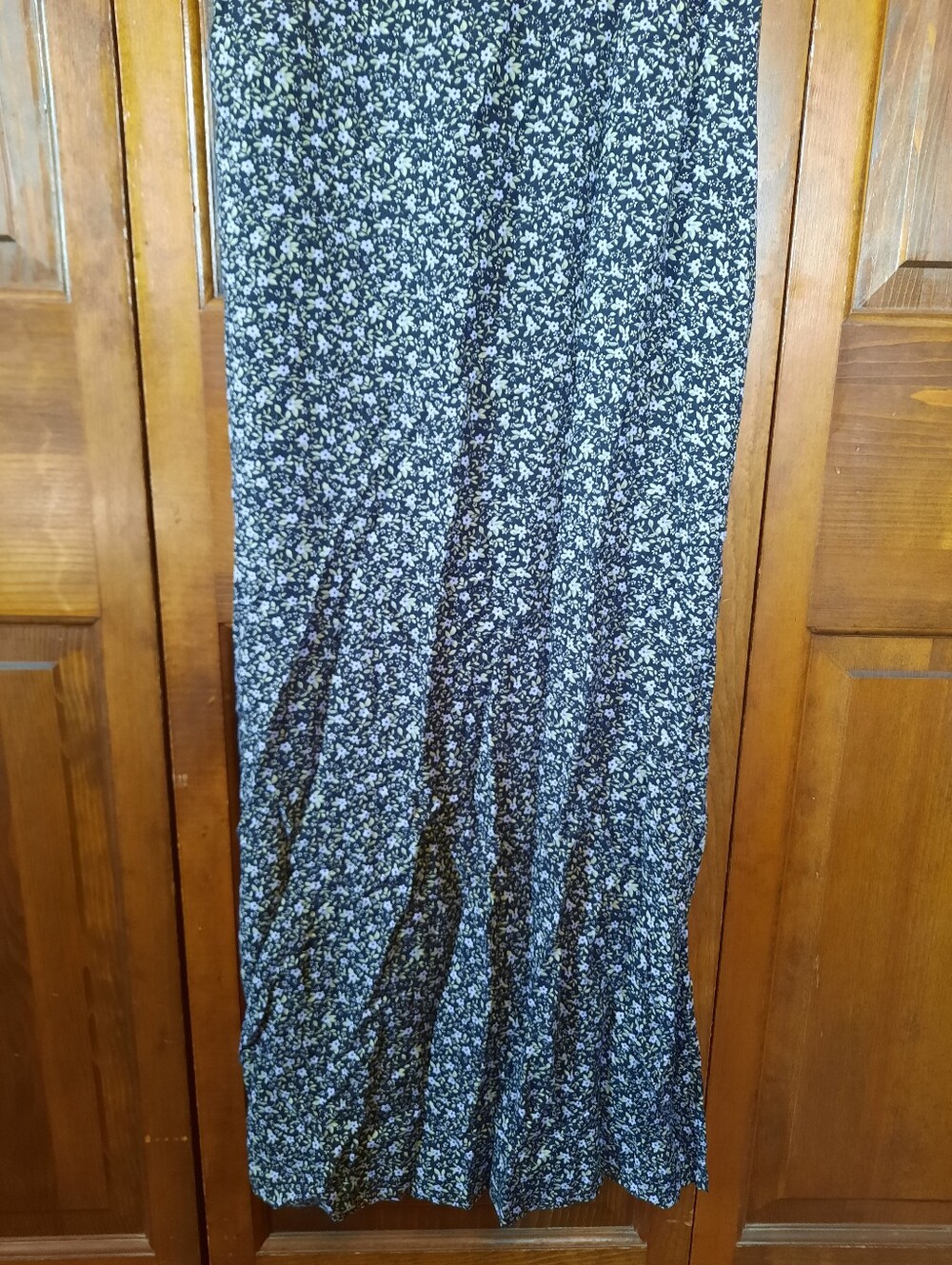 Vintage 90s Teddi Dresses Black Ditzy Floral Sleeveless Tank Maxi Dress Size 12 - Picture 3 of 11